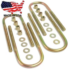 Rear Axle Round U-Bolts Four 1/2" x 3" x 10" Long - 4pcs - U Bolt Nuts & Washers