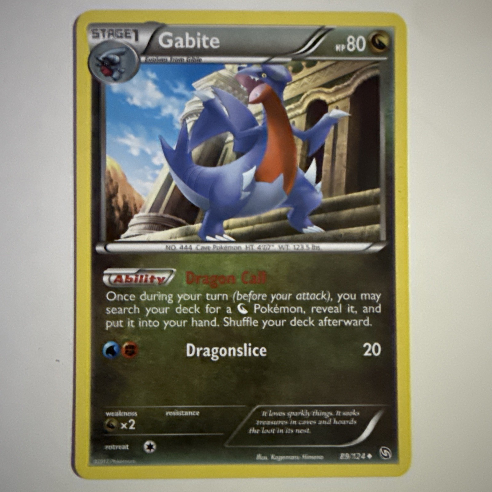 Pokemon TCG  Card - Gabite 89/124 - Dragons Exalted - MINT