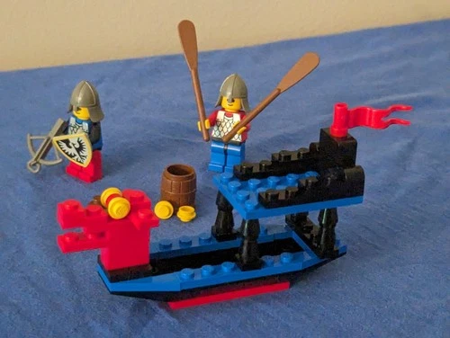 Vintage (1990) LEGO Castle - Black Falcons Boat set 6018 Battle Dragon - RARE