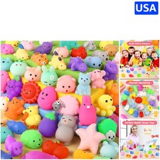 Vivid 45-Pc Mochi Animal Squishies: Stress Relief  Party Favors for All Ages