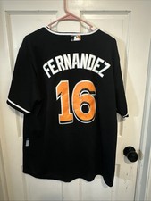 Jose Fernandez #16 Miami Marlins Black Jersey Majestic Authentic RARE Size 50
