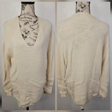 Jenni Kayne Oversized Tunic Sweater Sz 2XS Wool Cashmere Knit V Neck 48-7349-D20