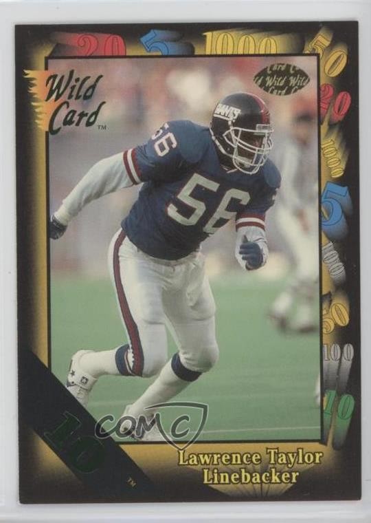1991 Wild Card 10 Stripe Lawrence Taylor #144 HOF is2