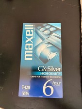 NEW Maxell Blank VHS Videocassette GX-Silver T-120 6 Hour High Quality Tape