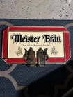 Vintage Meister Brau Beer Advertising Plastic Sign Bar Mancave 12”x20” Steins