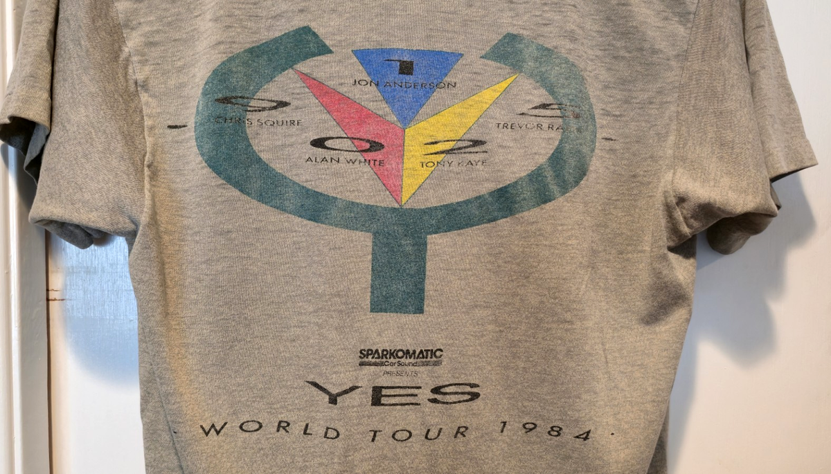 Vintage 1984 YES Band World Tour Grey T-Shirt - Size L | eBay
