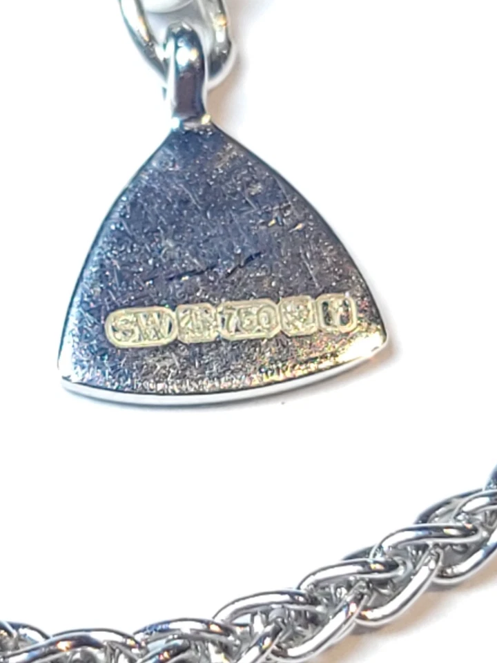 18k White Gold Stephen Webster Chain 17" 5.8g 18 Karat Spiga Wheat *Small Flaw* - Image 4 of 4