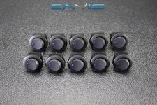 10 PCS ROUND ROCKER SWITCH 3/4 HOLE 16 AMP 12V 3 PIN PURPLE LED TOGGLE IBRRSP