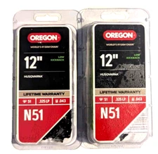 Oregon N51 Chainsaw Chain fits 12" Bar For Husqvarna Qty of 2 NEW