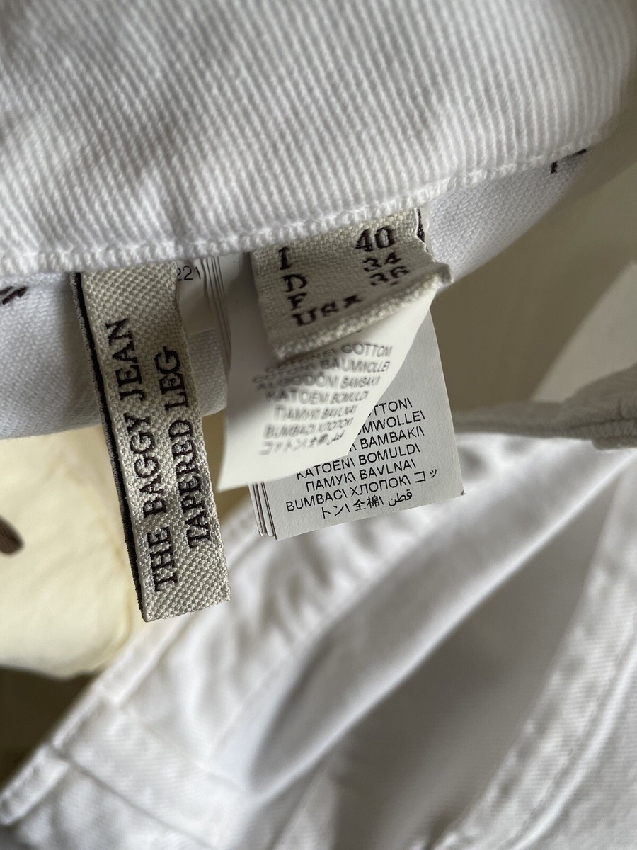 Pantalon Baggy Brunello Cucinelli Denim Comfort - Taille IT40 (US4), Couleur Ivoire, Coton/élasthanne - Occasion Très Bon état
