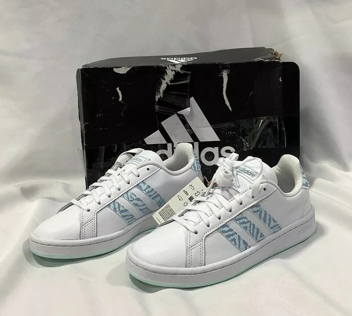 Adidas Womens Grand Court GZ0151 Lace Up Round Toe White Tennis