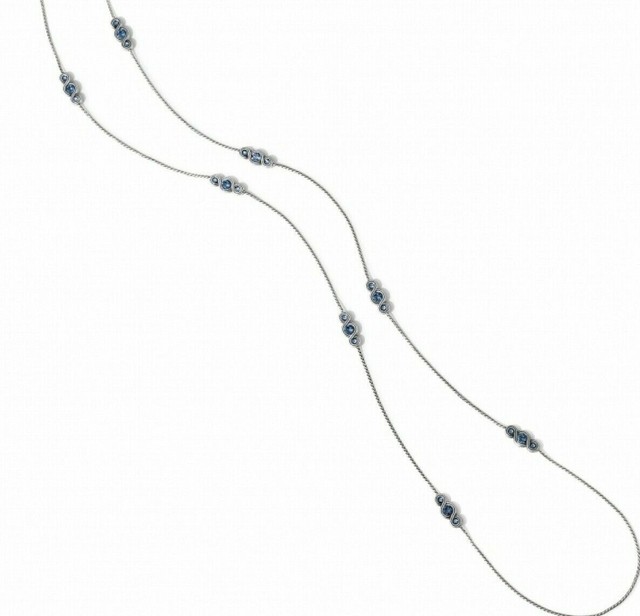 NWT Brighton INFINITY SPARKLE Blue Halo Crystal Strand Long Necklace MSRP $88