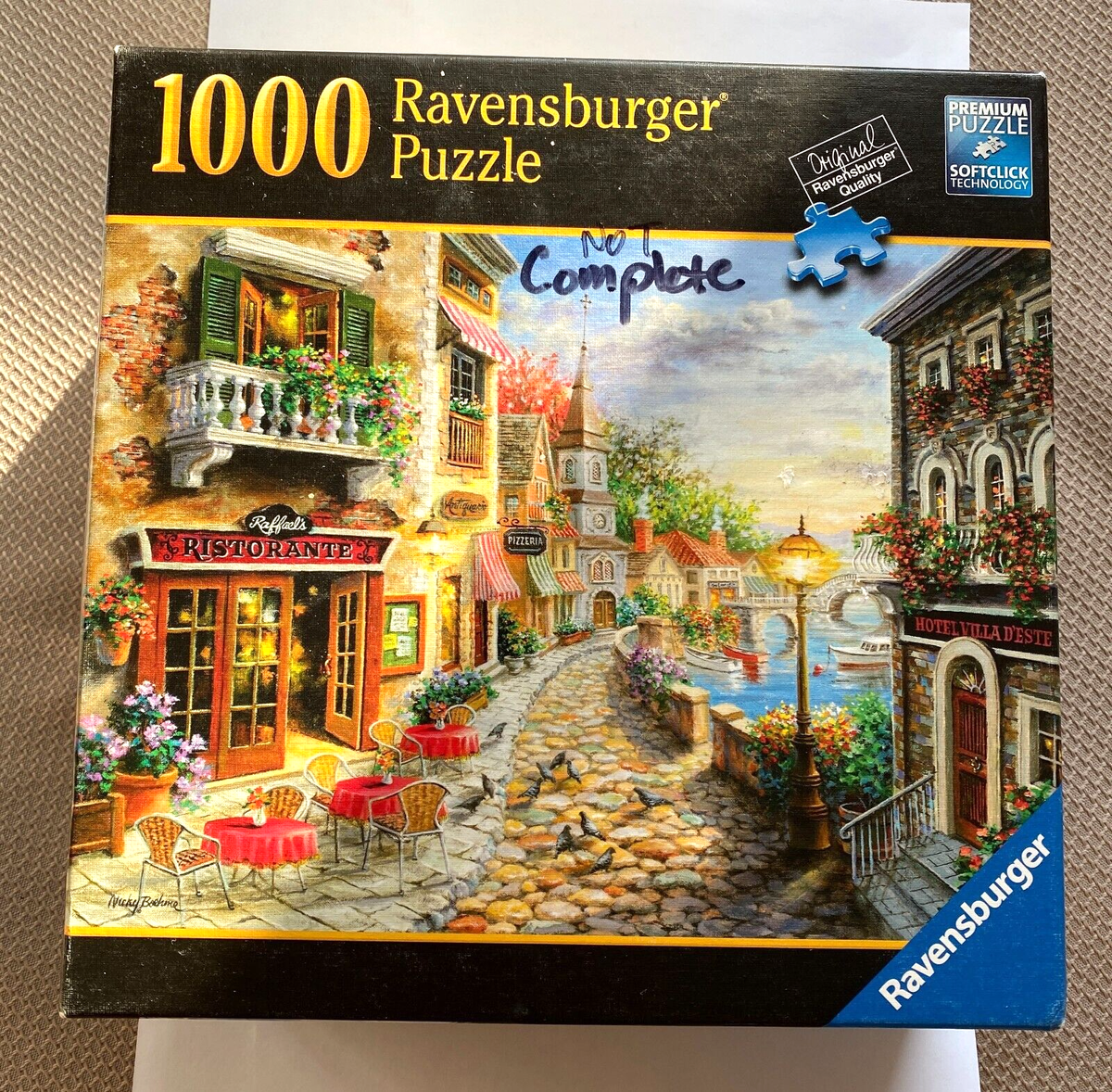 Ravensburger Coastal Cafe 1000 Piece Jigsaw Puzzle Used ***Miss 1