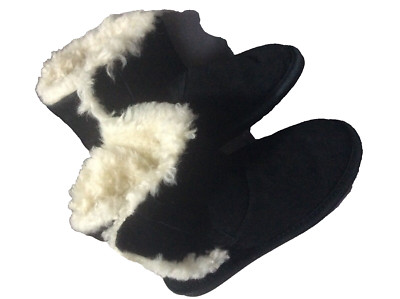 Bearpaw Stiefel Damen 7UK/40EU Lammfell schwarz mittelhohe Leder flach Arbeitskleidung