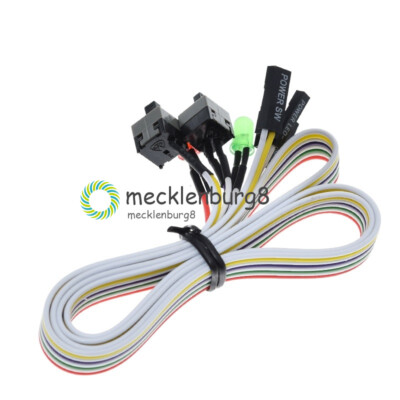 65cm ATX PC Desktop Case Power On Off Reset Cable with Dual Switch LED NEW