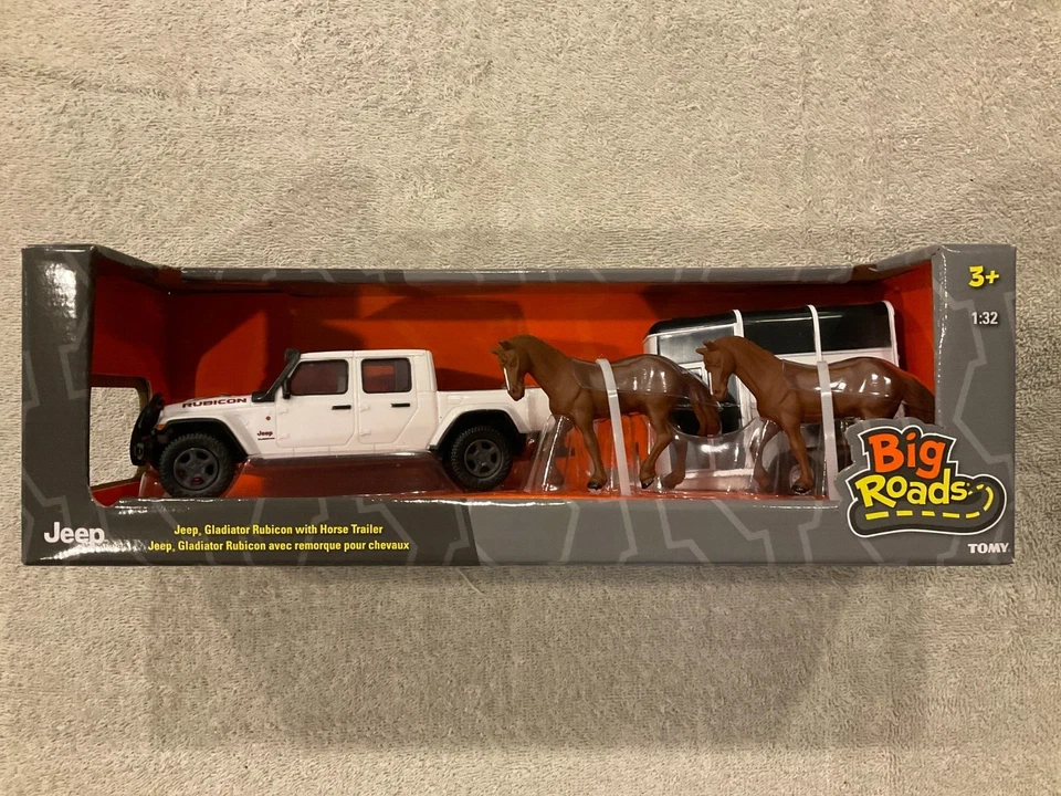 1:32 Jeep Gladiator Rubicon with Horse Trailer and Horses 47366. New in Box. - Image 2 of 4