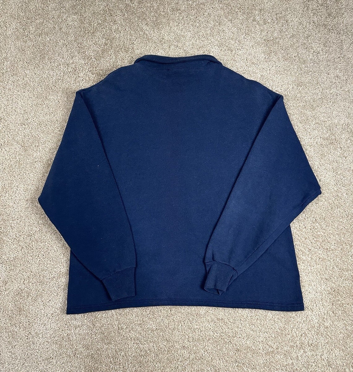 トップス 70'S-80'S VINTAGE NAVY FOODIE Vintage 70's/80's Distressed Navy Zip Front Hoodie Soft Thin