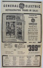 Vintage 1956 GE General Electric Refrigerator Newspaper Print Ad