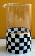 MacKenzie-Childs 59506-40 Courtly Check 2.5 Cup Hand Painted Mixing Glass. New!
