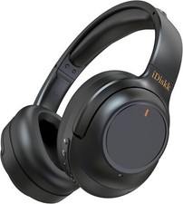 Active Noise Cancelling Wireless Over-Ear Headphones with Deep Bass - Black