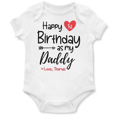 Personalisierter Happy 1st Birthday as my Daddy Strampler Baby erster Geburtstag Papa Fath...