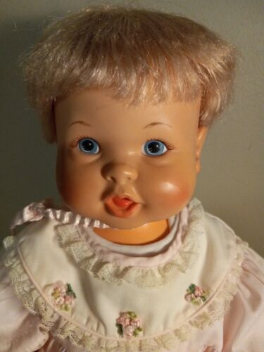 VTG. 1973 Ideal Doll RUB A DUB BABY DOLL Blonde Blue Eye Custom Cloths 16" - Picture 2 of 11