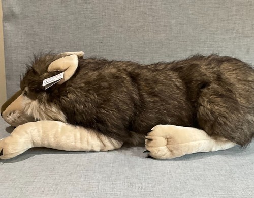 Wild Republic Timber Wolf Realistic Plush Laying Stuffed Animal 38” Jumbo XL Toy - Picture 5 of 15