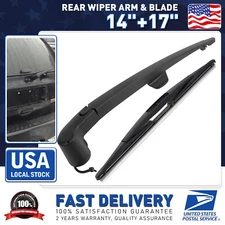 14"+17" Rear Windshield Back Wiper Arm & Blade Set OEM Replacement All Season US