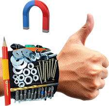 Magnetic Wristband with 20 Strong Magnets for Holding Screws, Nails, Drill Bits.