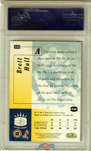 BRETT HULL 1993 Upper Deck SP #137 PSA 10 GEM MINT - BLUES HOF - Picture 2 of 2