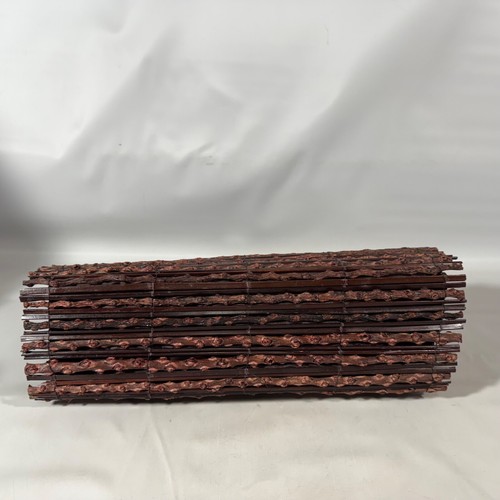 Vintage Wood CLUTCH BAG Wooden Woven Bamboo Satchel Handmade HANDBAG Purse - Picture 10 of 12