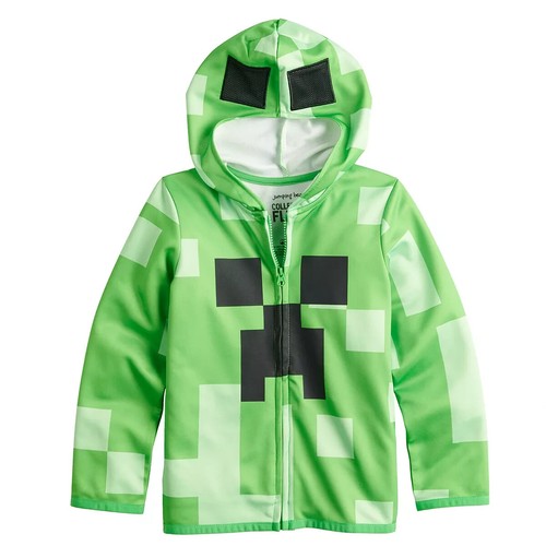 Minecraft Hoodie Jacket Creeper Zip Front Sz 4 NEW With Tag ($28) - 第 1/1 張圖片