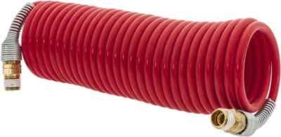 PRO-SOURCE 3/16'' ID, 1/4 Thread, 17' Long, Red or Blue Nylon Coiled & Self St...