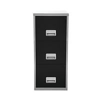 Pierre Henry 3 Drawer Maxi Filing Cabinet A4 Silver/Black 095812