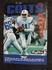 1992 SkyBox Football Card Jeff George Indianapolis Colts #287 Team Checklist 