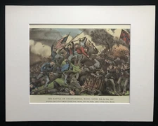 Currier & Ives "The Battle of Chattanooga, Tenn."-Matted Art Print