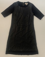 Michael Kors Womens Navy Leather Half Sleeve Crewneck Dress size S