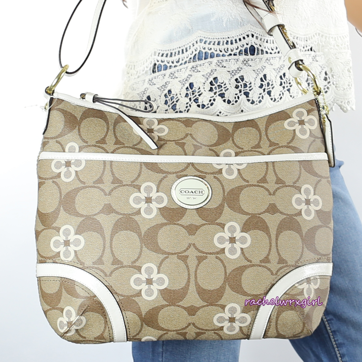 NEW Coach Peyton Signature Clover Convertible Hobo Crossbody
