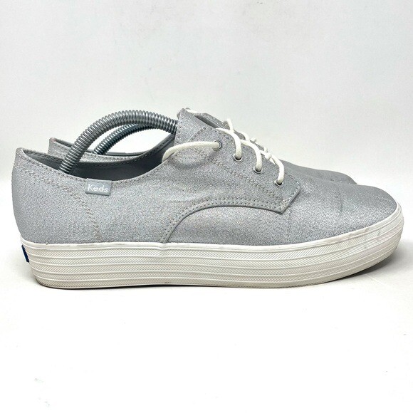 Keds Double Decker Sneaker Comfort Shoe Silver Womens… Gem