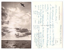 100777 - Nordseebad Norddeich - Abendstimmung - Ansichtskarte, datiert 25.8.1954