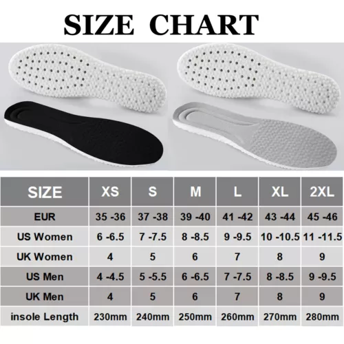 Memory Foam Insoles Inner Sole Insert Air Cushion Foot Shoe Pads Increase Height - Picture 2 of 17