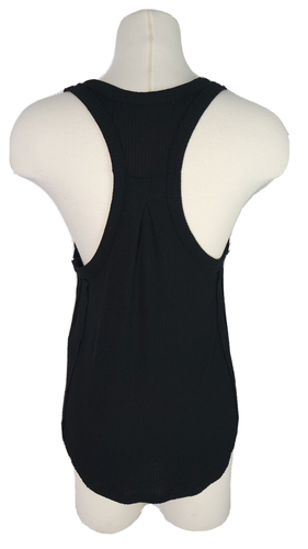 FREE PEOPLE WOMEN'S BLACK SLEEVELESS HENLEY IT'S ME TANK TOP Sz S - Picture 5 of 9