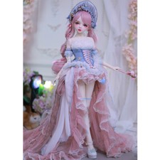 22 inch Height Female Doll with Handmade Outfits Curly Wig Set Lifelike BJD Doll