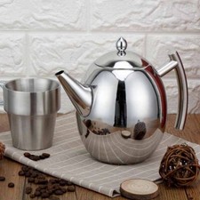 Stainless Steel Teapot With Removable Filter Screen 1000/1500ml Tea Coffee Pot