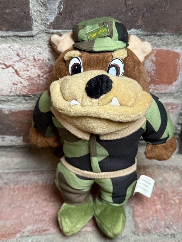 Vintage Military Army Bull Dog Stuffed Plush
