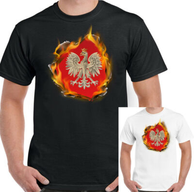 Polen T-Shirt Flagge Herren Politur Independence Tag Polska Orzel Fußball Flames