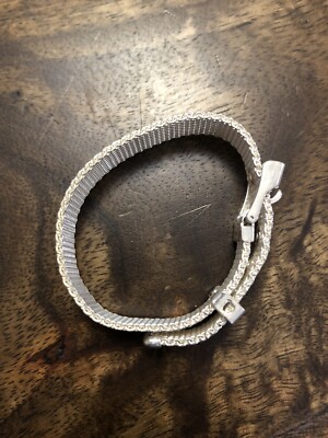 Ecclissi Sterling Silver925可動品 Vintage Ecclissi Sterling Silver Mesh Chain Link Adjustable