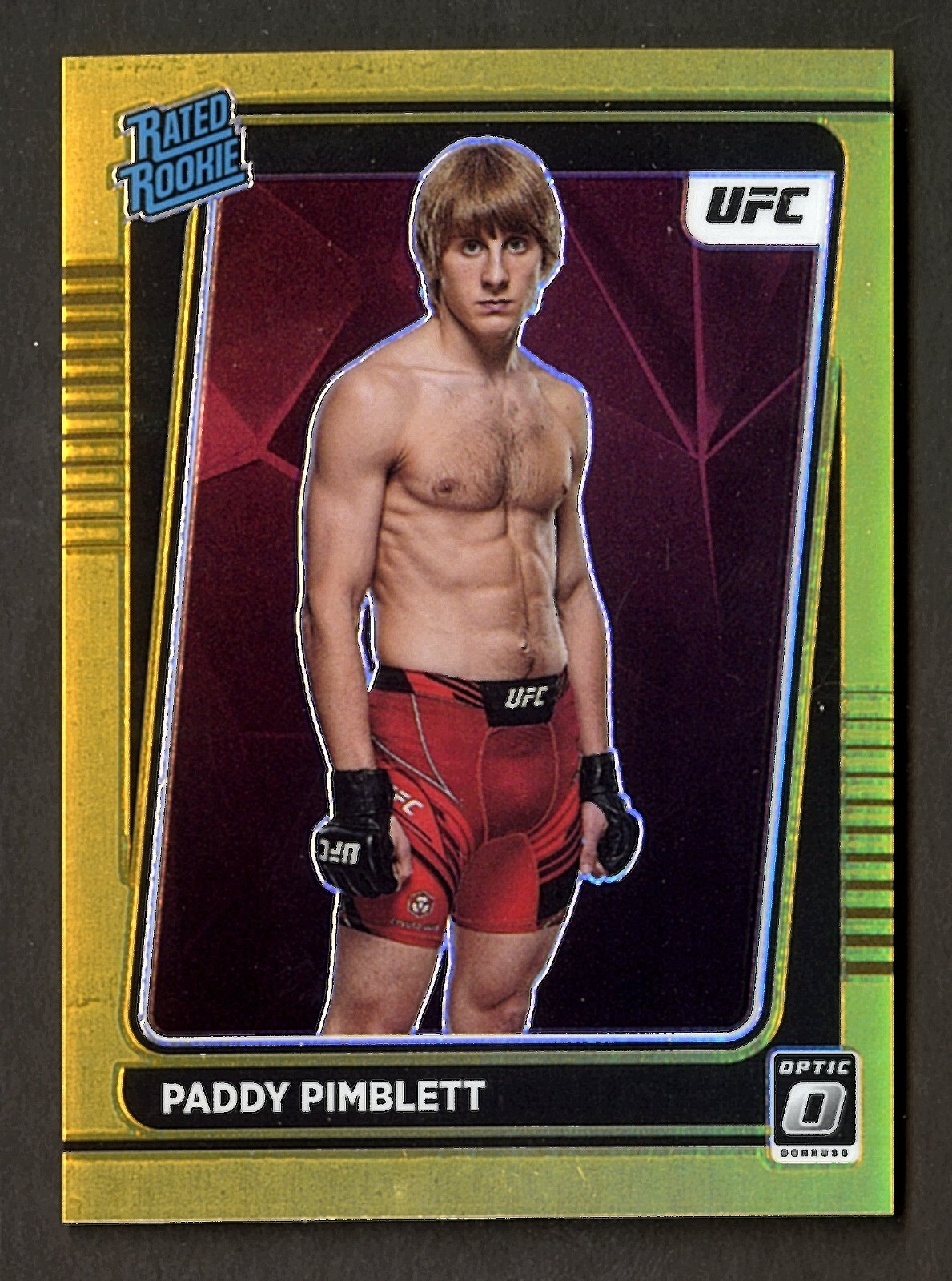 2022 Panini Donruss Optic UFC Paddy Pimblett RC Rookie Gold Prizm 5/10 #103 Holo