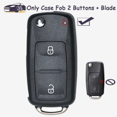 Flip Remote Car Key Case Shell Fob 2 Button for Volkswagen VW for Seat for Skoda