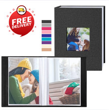 Photo Album 4X6 100 Pockets 2 Packs, Small Mini Capacity Linen Photo Album Bulk